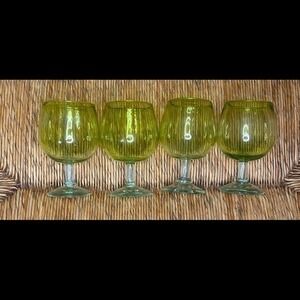 Set of 4 Artland Water Goblet Bubble 14 oz Glasses